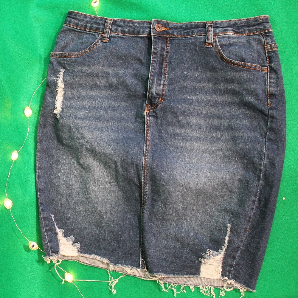 Wax Jean Denim Skirt
